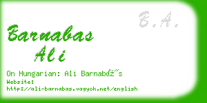 barnabas ali business card